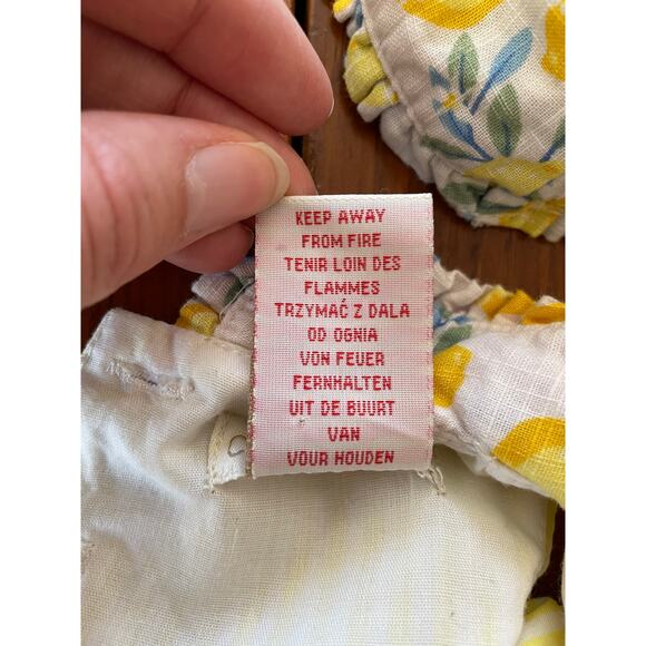 Cynthia Rowley 3-6 Month One Piece Set Hat Covered Buttons Yellow Lemon Bubble - Picture 5 of 13